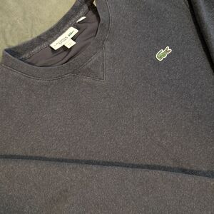 Lacoste Dark Gray Crewneck Sweatshirt with Crocodile Logo Small